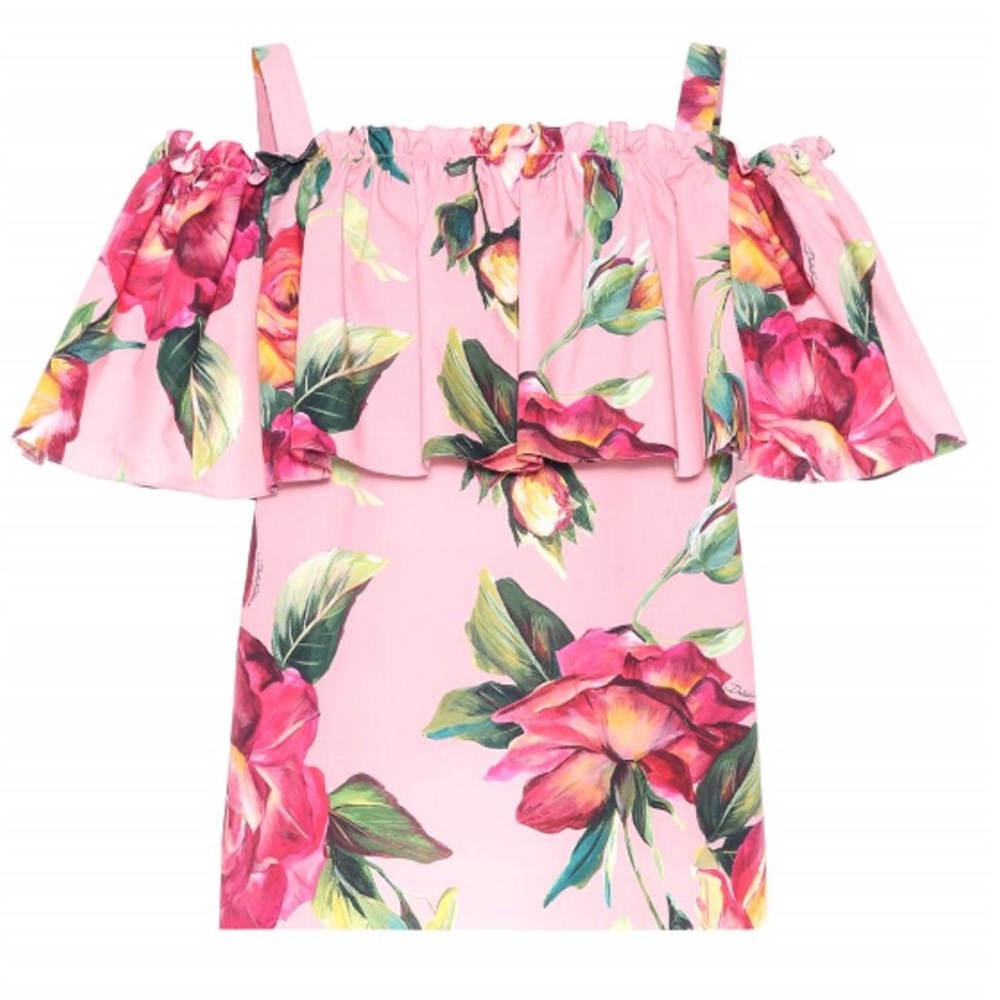 New Dolce & Gabbana Floral Print Ruffle Top